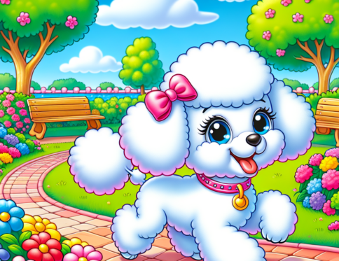 Fluffy Poodle Puppy Set