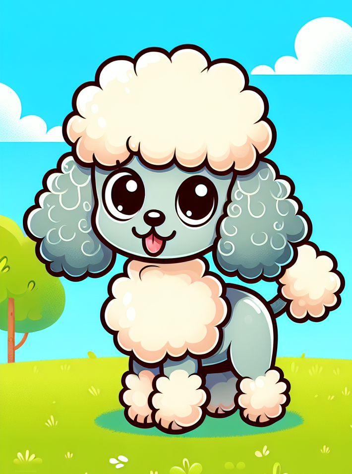 Poodle cream and blue