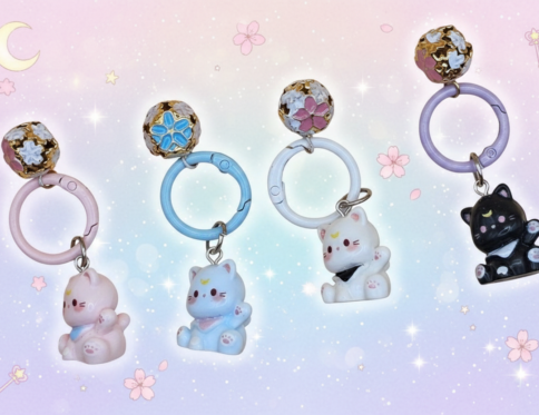 Moon Crescent Cat Keyring