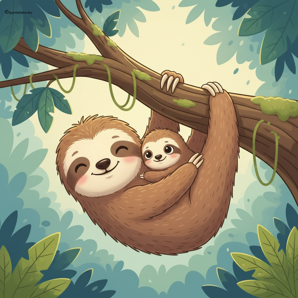 Sloth daddy & child