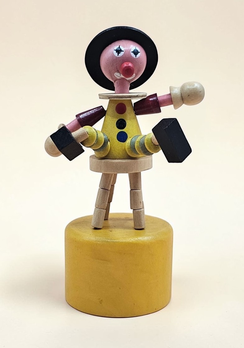 Clown push up toy front