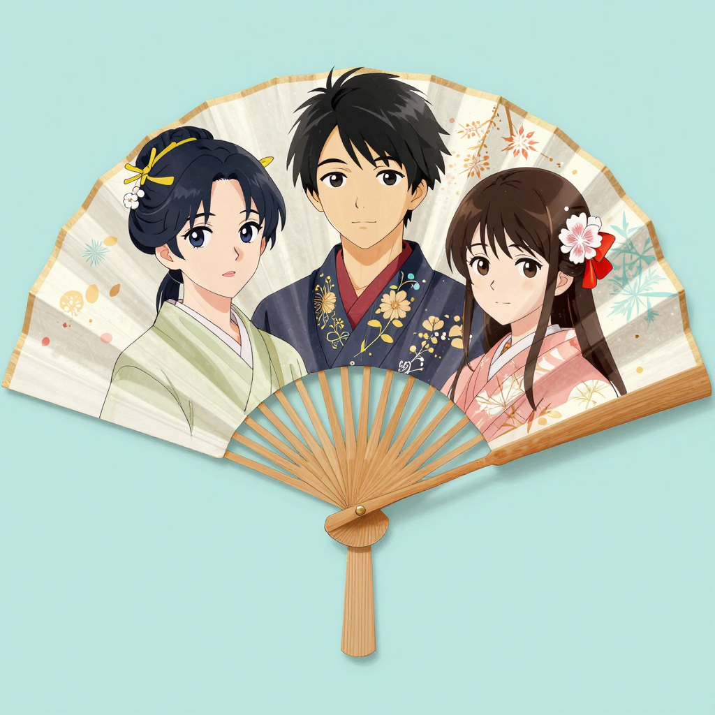Japanese 3 people fan 2