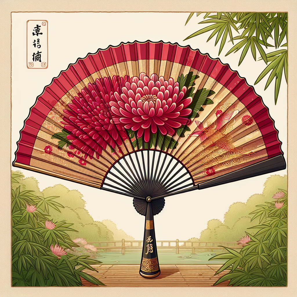 Japanese fan red standing copyrighted