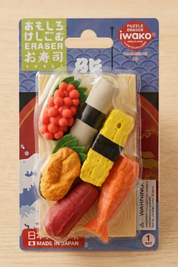 Japanese Iwako Sushi Eraser Set