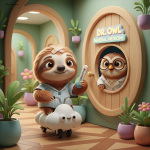 Sloth going to doctor