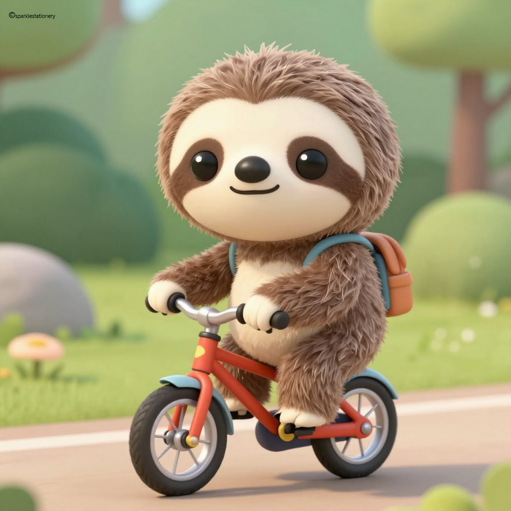 Sloth riding a bike