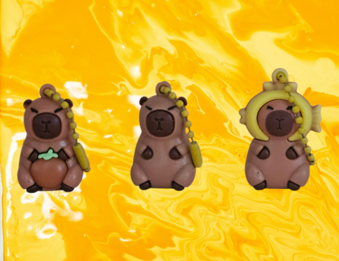 Quirky Capybara Keyring Set
