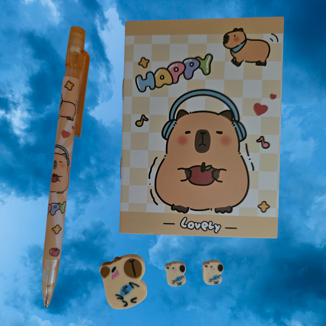 “Happy-Bara” Capybara Stationery Set