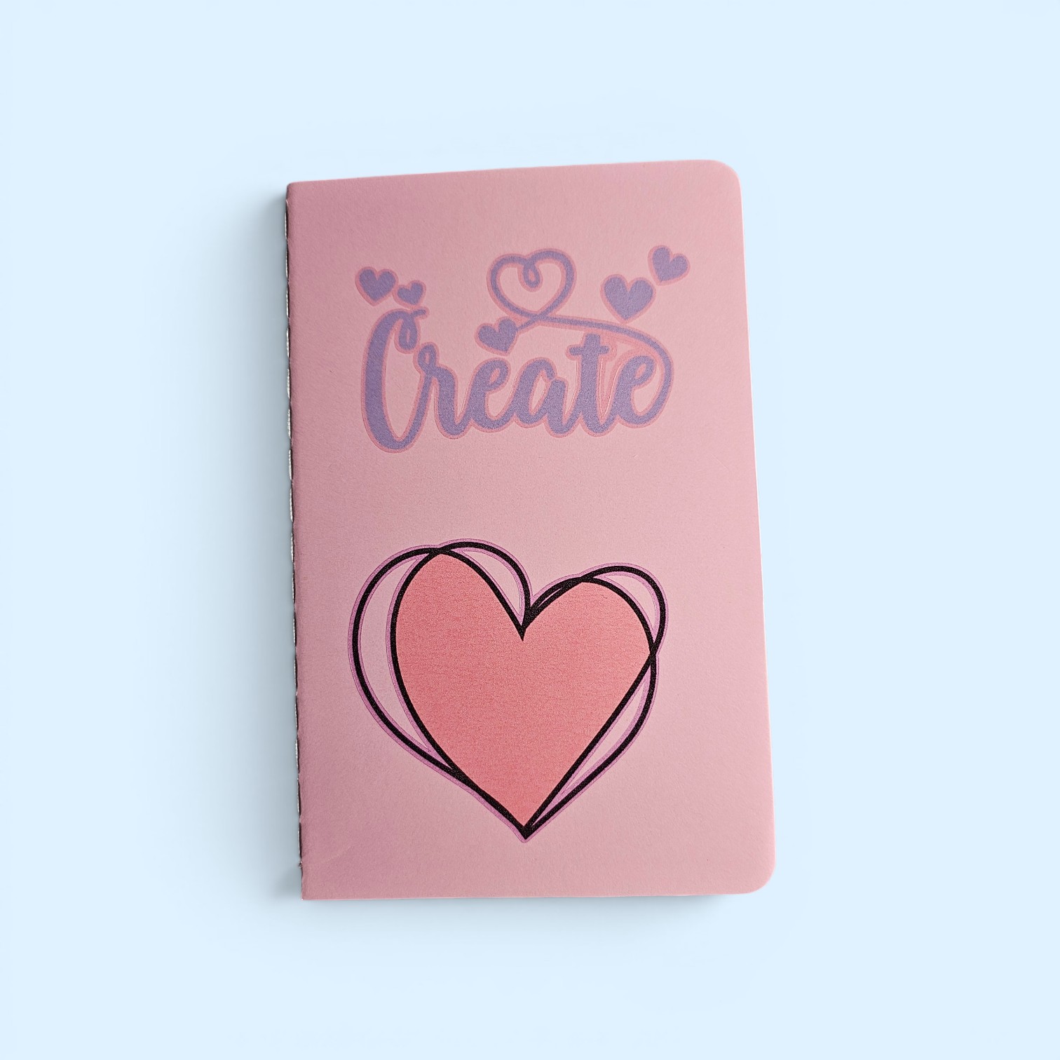 A6 Pink Create with heart