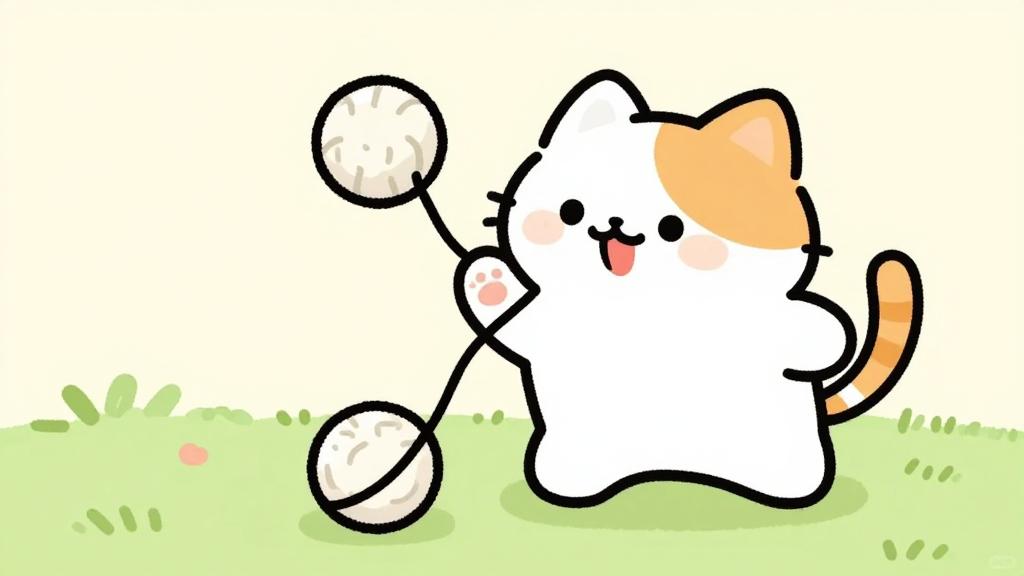 cat with balls of wool