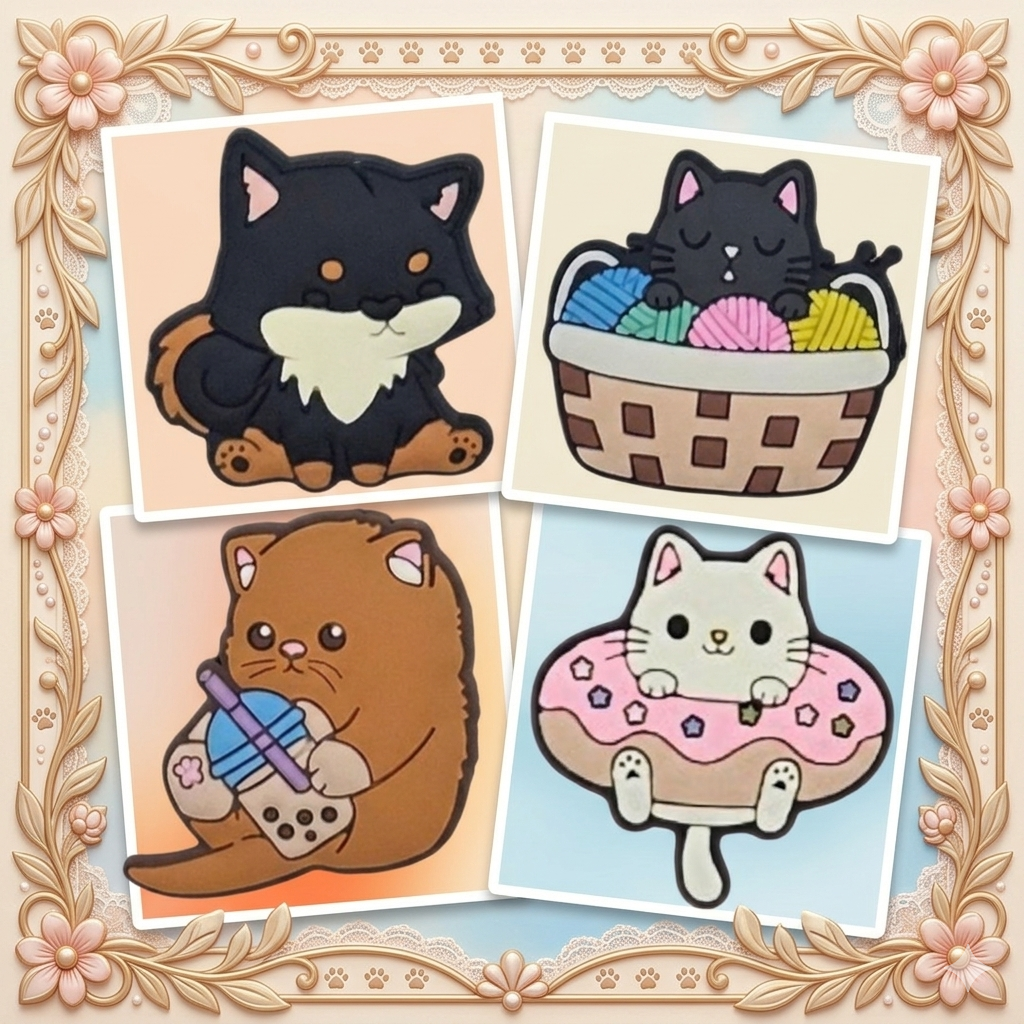 Purr-fectly Cute Cat Shoe Charms – Individual