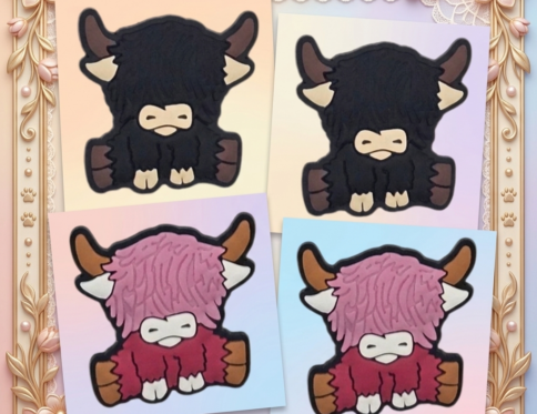 Scottish Highland Cow Shoe Charms – Individual