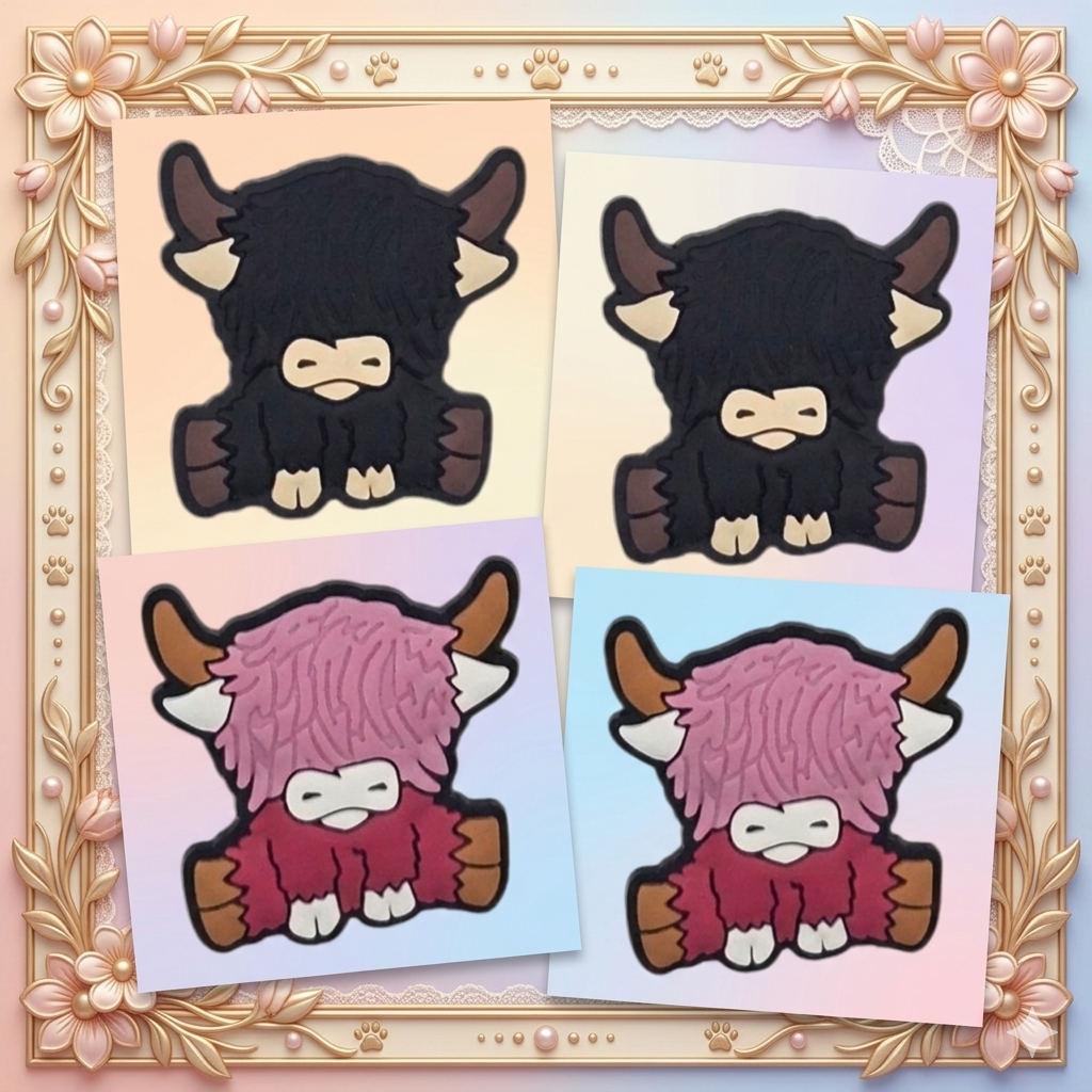 Scottish Highland Cow Shoe Charms – Individual