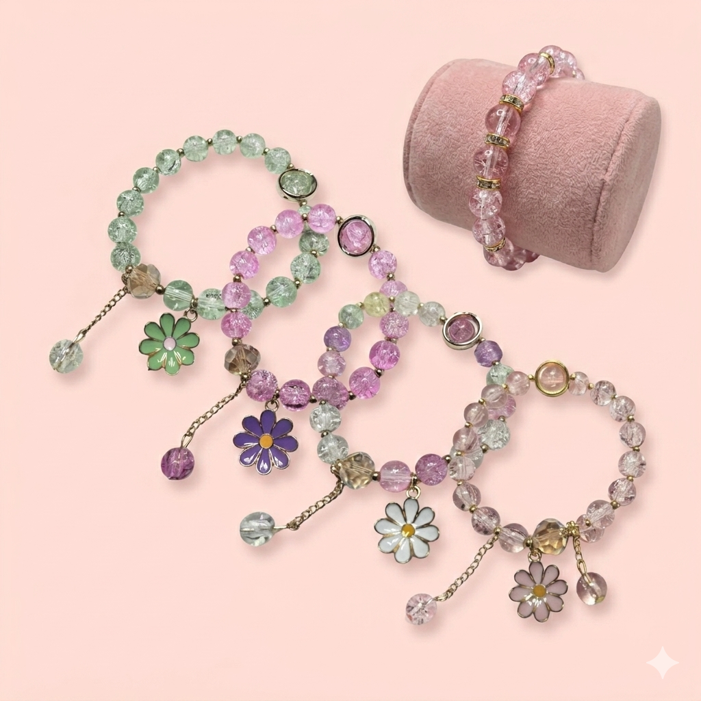 Pastel Princess Glass Bead Bracelet