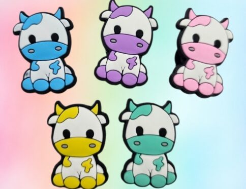 Pastel Moo Cows Croc Charms – Individual