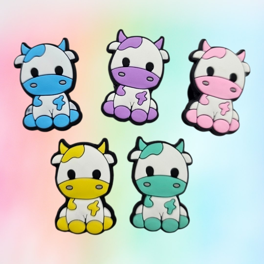 Pastel Moo Cows Croc Charms – Individual