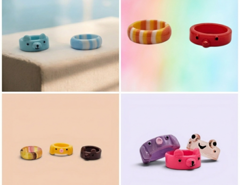Stack-a-Cute Animal Resin Rings