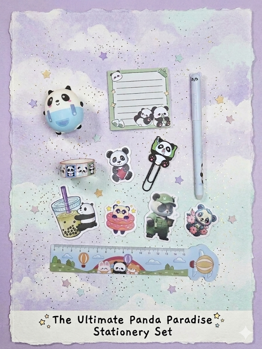 Panda Paradise Stationery Set
