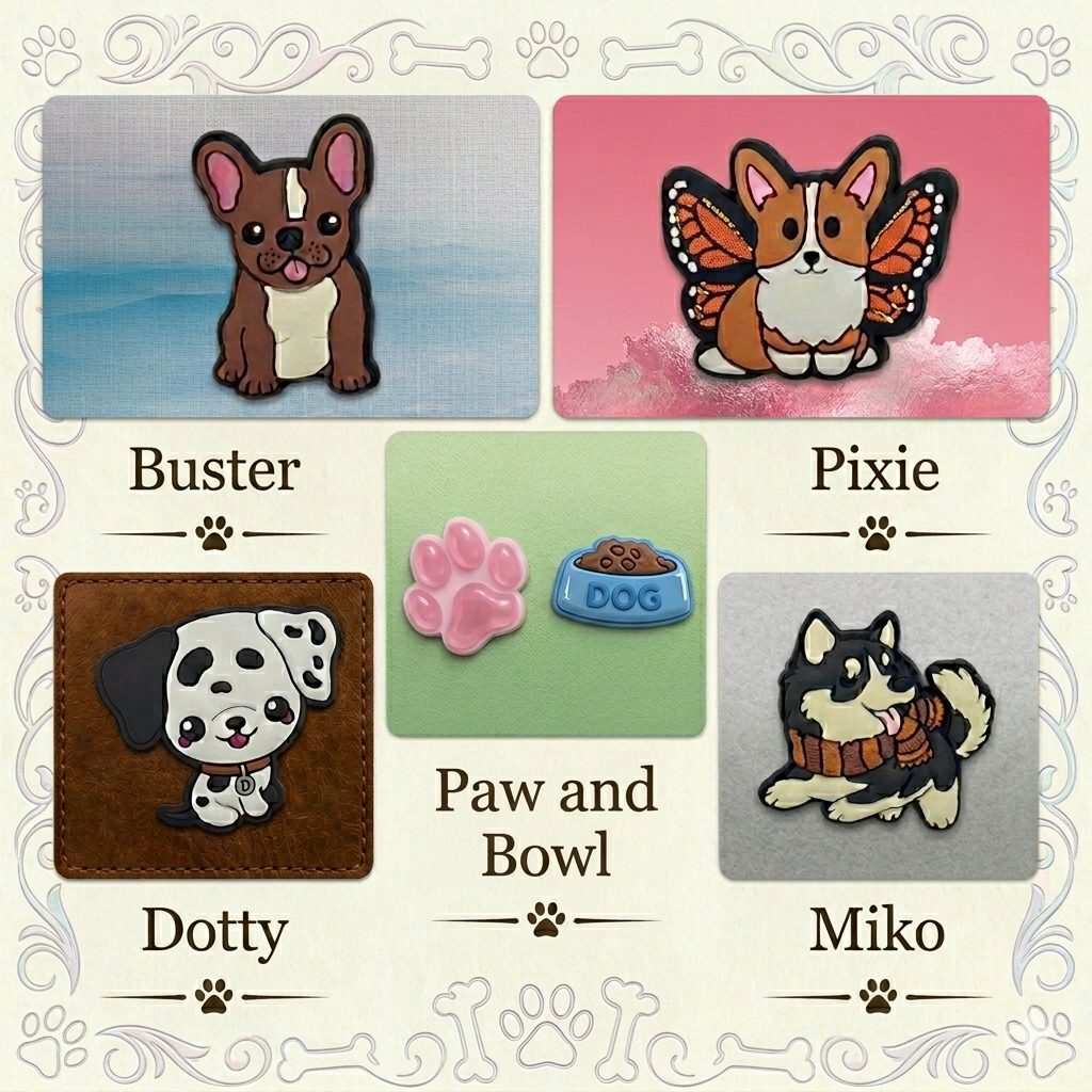 Paws & Play Puppy Dog Club Individual Shoe Charms