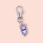 Purple Kitty Cat Keyring