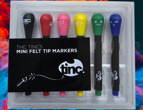 Tinc Mini Felt Tip Markers – Set of 6 Character Pens