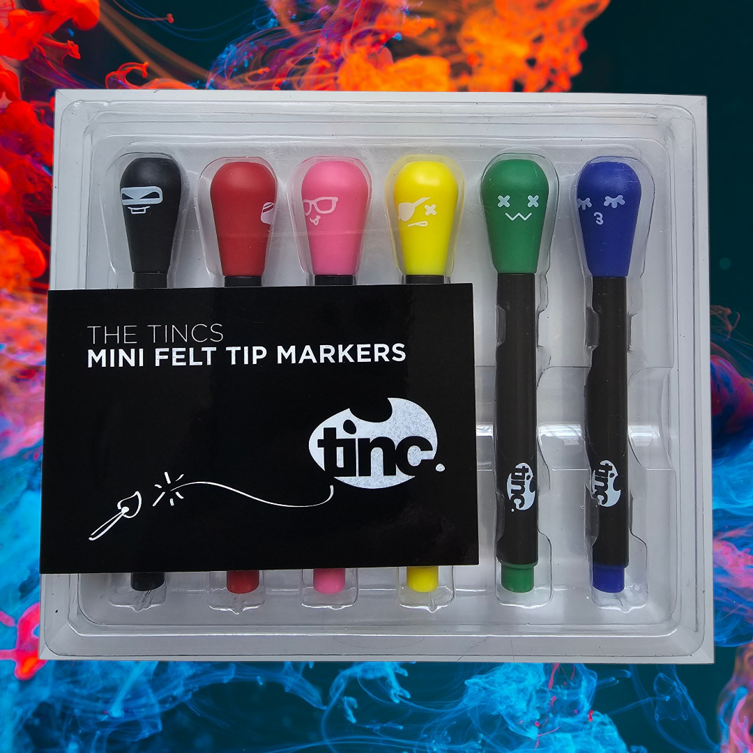 Tinc Mini Felt Tip Markers – Set of 6 Character Pens