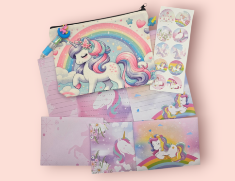 Starry Sky Unicorn Pouch & Letter Set
