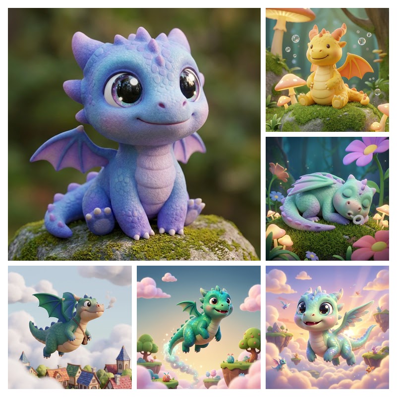 Magical Baby Dragon Sticker Collection