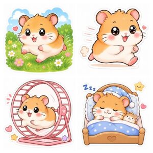 Hamster wheel-COLLAGE S Scrapbooking with stickers – kawaii hamster sticker sheet from Sparkle Stationery