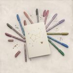 Metallic craftwork pens in gold, silver and bronze on craft paper