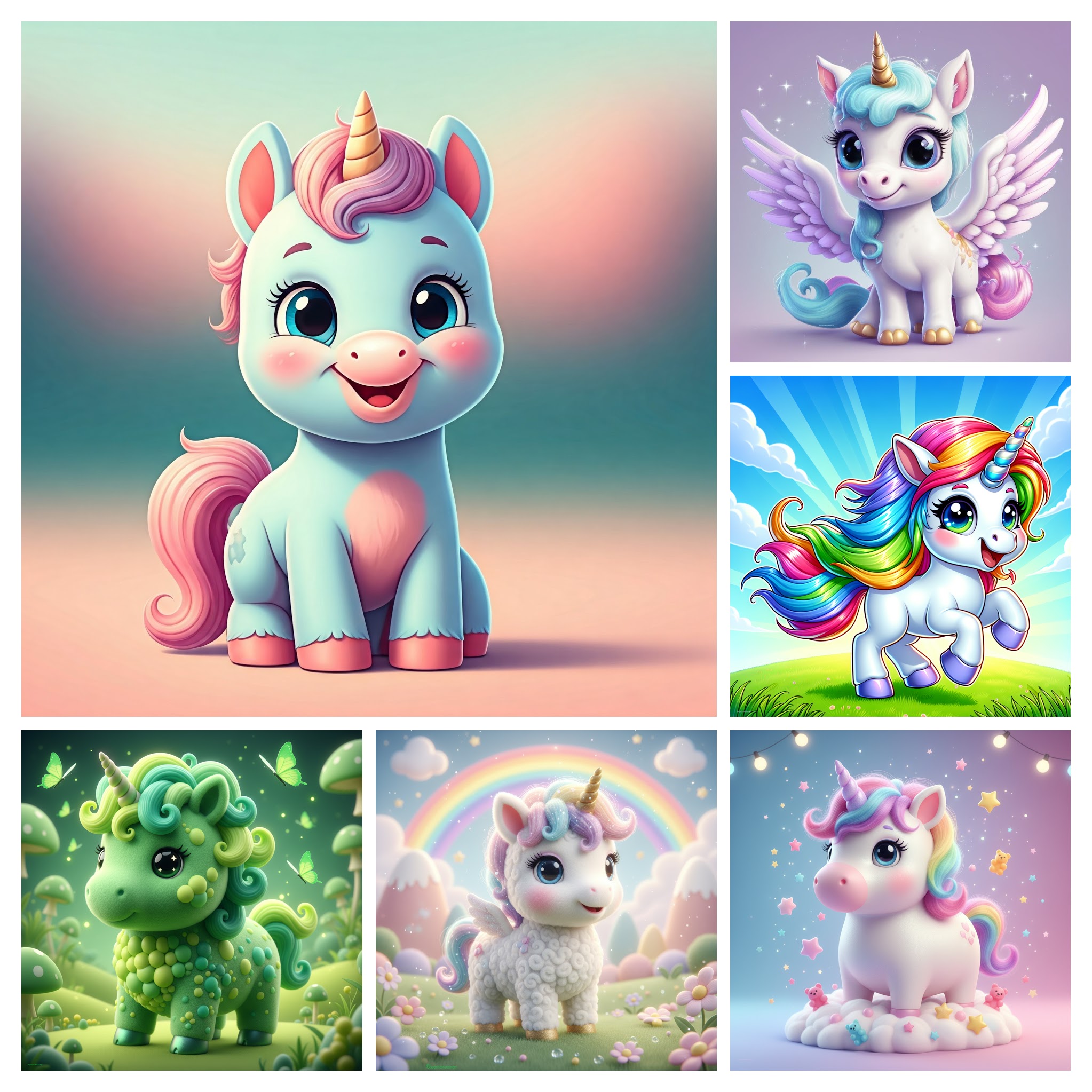 Unicorn Cutesie premium sticker set for magical scrapbook pages