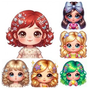 GIRHA001 Blond infant with stars in hair-COLLAGE