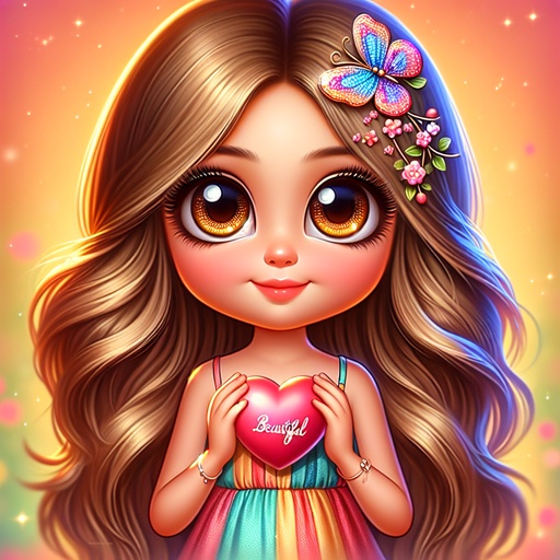 Girl with buttefly hair-loveheart-beautiful S