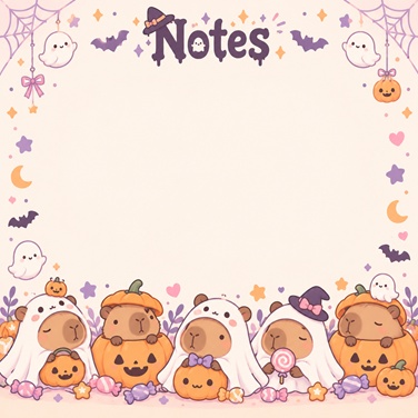 Spooky Capy Cuties Sticky Notes! - Sparkle Stationery
